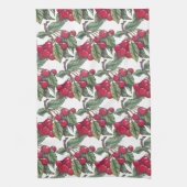 rood & wit kersenfruitpatroon Schattige Theedoek (Verticaal)