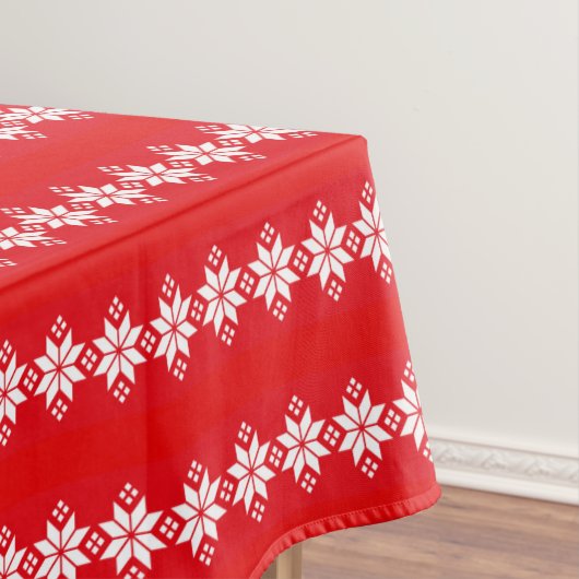 Rood & Wit Kerst Gebreid Patroon Tafelkleed (Voorbeeld)