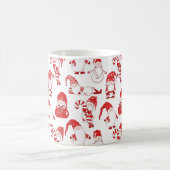 Rood & Wit Kerst Gnome Patroon Overal Koffiemok (Center)