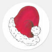 Rood Wit Kerst Santa Vader Kerst Pet Ronde Sticker (Voorkant)