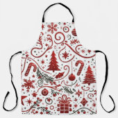 Rood wit kerst Schort (Voorkant)