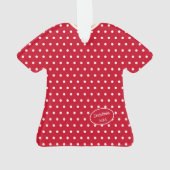 Rood & Wit Kerst Snoep Jurk Gepersonaliseerd Ornament (achterkant)