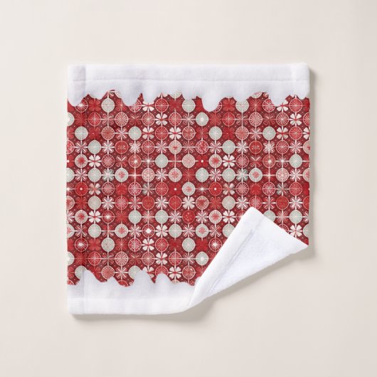Rood Wit Kerst Snoep Patroon#13 ID1009 Bad Handdoek (Wasdoekje)