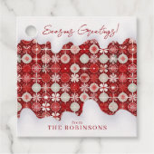 Rood Wit Kerst Snoep Patroon#13 ID1009 Bedankjes Labels (Voorkant)