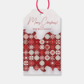 Rood Wit Kerst Snoep Patroon#13 ID1009 Cadeaulabel (Voorkant)