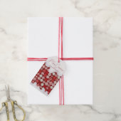 Rood Wit Kerst Snoep Patroon#13 ID1009 Cadeaulabel (Met Touw)