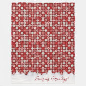 Rood Wit Kerst Snoep Patroon#13 ID1009 Fleece Deken (Voorkant)