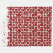 Rood Wit Kerst Snoep Patroon#13 ID1009 Fleece Deken (Voorkant (Horizontaal))