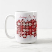 Rood Wit Kerst Snoep Patroon#13 ID1009 Koffiemok (Links)