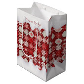 Rood Wit Kerst Snoep Patroon#13 ID1009 Medium Cadeauzakje (Voorkant Gekanteld)