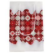 Rood Wit Kerst Snoep Patroon#13 ID1009 Medium Cadeauzakje (Achterkant)