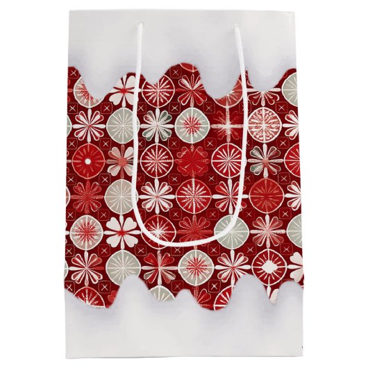 Rood Wit Kerst Snoep Patroon#13 ID1009 Medium Cadeauzakje (Achterkant)