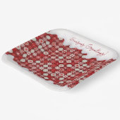 Rood Wit Kerst Snoep Patroon#13 ID1009 Papieren Bordje (Gebogen)