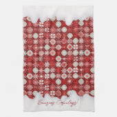 Rood Wit Kerst Snoep Patroon#13 ID1009 Theedoek (Verticaal)