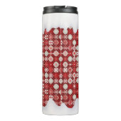 Rood Wit Kerst Snoep Patroon#13 ID1009 Thermosbeker (Achterkant)