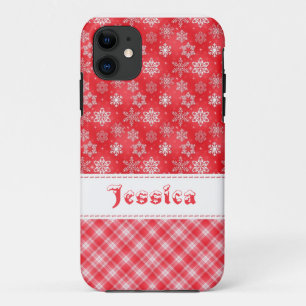 Rood & Wit Kerst Snowflake iphone 5 Case-Mate iPhone Case