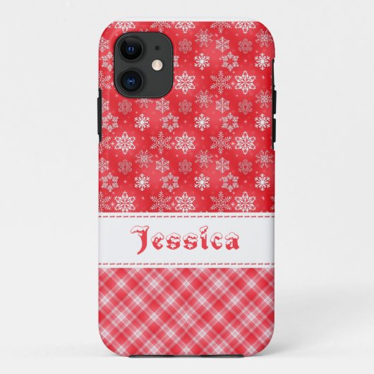 Rood & Wit Kerst Snowflake iphone 5 Case-Mate iPhone Case (Achterkant)