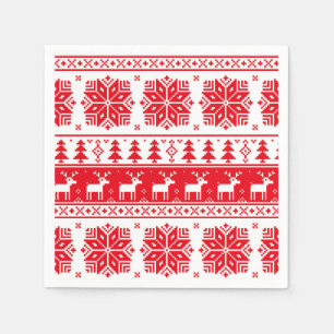 Rood & Wit Kerst Trui Patroon Papier Servet