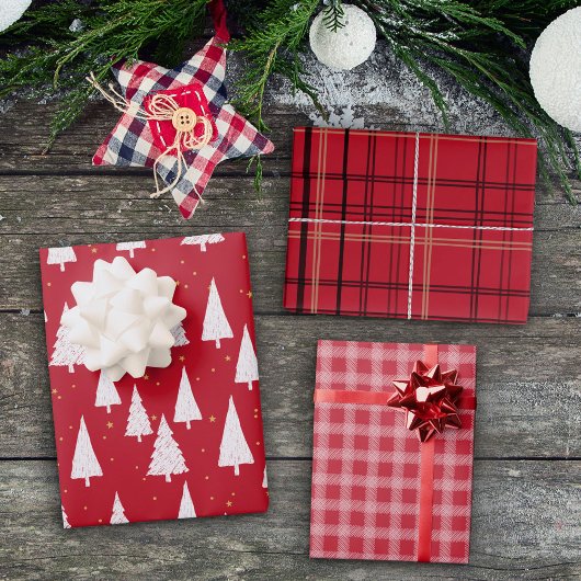 Rood Wit Kerst Vakantie Wrapping Papier Bladen Inpakpapier Vel