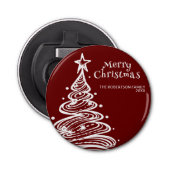 Rood Wit Kerstboom Party Button Flesopener (Voorkant)