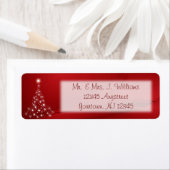 Rood wit kerstboompapier etiket (Insitu)