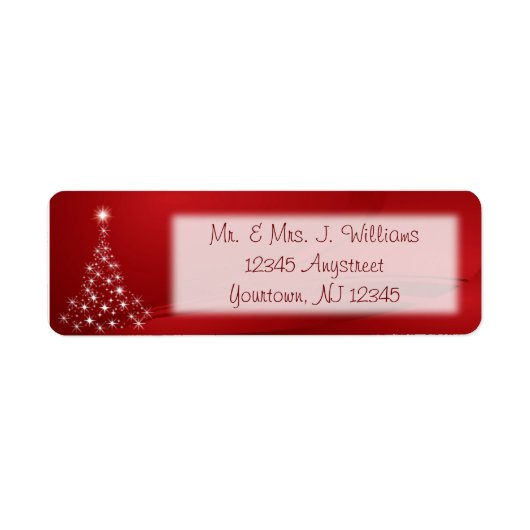 Rood wit kerstboompapier etiket (Voorkant)