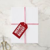 Rood & Wit Kerstcadeau-etiket | Vrolijk en Helder Cadeaulabel (Met Touw)