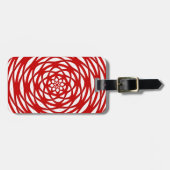 Rood wit kerstfeest Moderne cirkel design patroon Bagagelabel (Voorkant horizontaal)