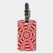 Rood wit kerstfeest Moderne cirkel design patroon Bagagelabel (Voorkant verticaal)