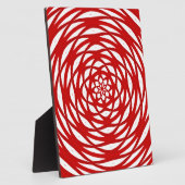Rood wit kerstfeest Moderne cirkel design patroon Fotoplaat (Zijkant)