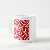 Rood wit kerstfeest Moderne cirkel design patroon Koffiemok (Voorkant links)