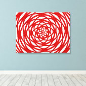 Rood wit kerstfeest Moderne cirkel ontwerp Canvas Afdruk (Insitu (Houten vloer))