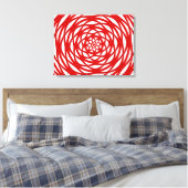 Rood wit kerstfeest Moderne cirkel ontwerp Canvas Afdruk (Insitu (Slaapkamer))