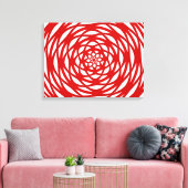 Rood wit kerstfeest Moderne cirkel ontwerp Canvas Afdruk (Insitu (Woonkamer))