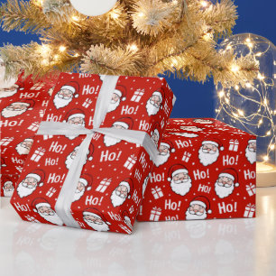 Rood & Wit Kerstman Patroon Cadeaupapier