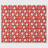 Rood & Wit Kerstman Patroon Cadeaupapier (Vlak)