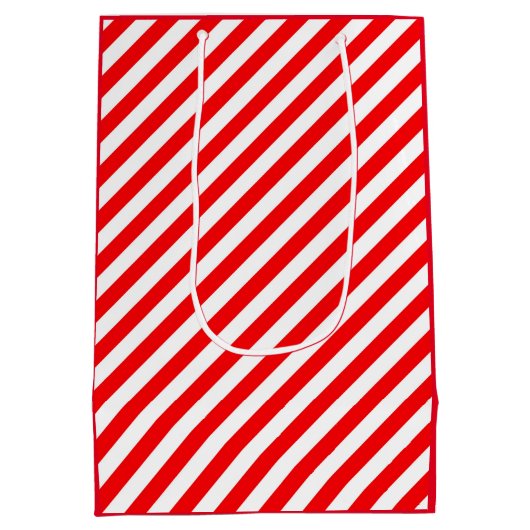 ROOD WIT KERSTMIS CANDY CANE STIJL MEDIUM CADEAUZAKJE (Achterkant)