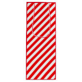 ROOD WIT KERSTMIS CANDY CANE STIJL WIJN CADEAUTAS (Voorkant)