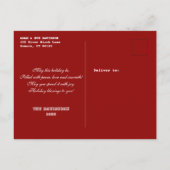 Rood Wit Kerstmis Gelukkig Nieuwjaar Foto Uitnodiging Briefkaart (Achterkant)