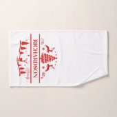 Rood Wit Kerstmis Gepersonaliseerde familienaam Bad Handdoek (Handdoek)
