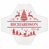 Rood wit Kerstmis Gepersonaliseerde Familienaam Voetbal (Enkel)