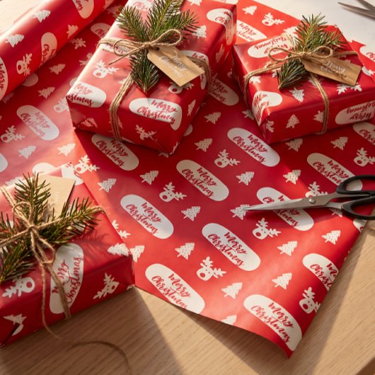Rood Wit Kerstmis Patroon Inpakpapier