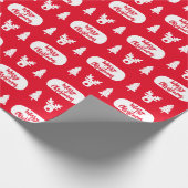 Rood Wit Kerstmis Patroon Inpakpapier (Hoek)