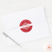 Rood Wit Kerstmis Sneeuwvlok Retouradres Ronde Sticker (Envelop)