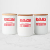 Rood & Wit Kerstmis Voedselcontainer Etiket (Flessen)
