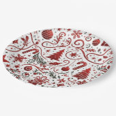 Rood wit kerstpapier Bord (Gekanteld)