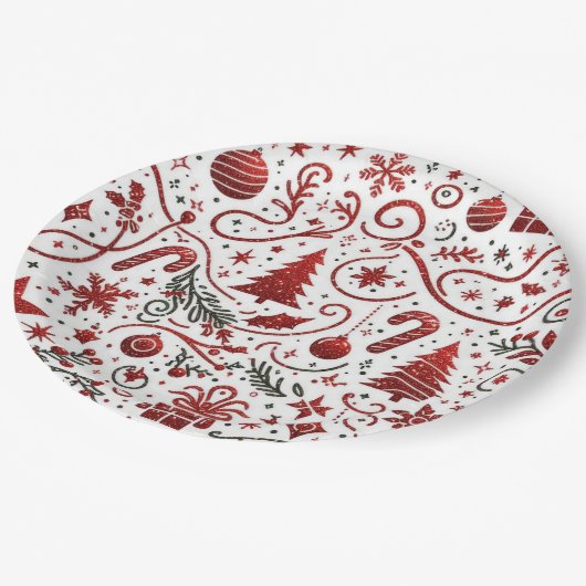 Rood wit kerstpapier Bord (Gekanteld)