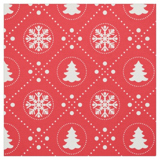 rood wit kerstpatroon stof (Swatch)