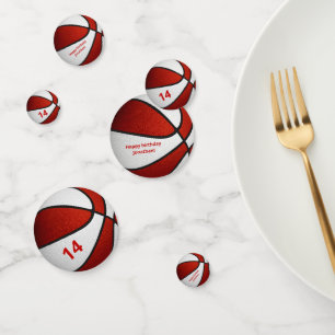 Rood wit kinder basketbal verjaardagsfeestje confetti