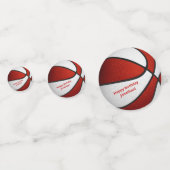 Rood wit kinder basketbal verjaardagsfeestje confetti (Voorkanten)